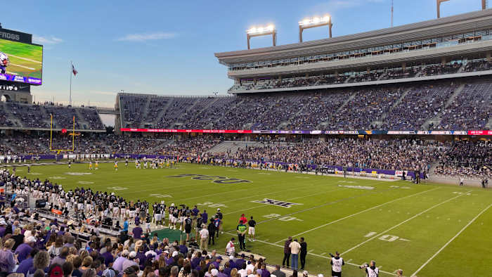 TCU hosts West Virginia in 2021. Photo: Road to CFB.